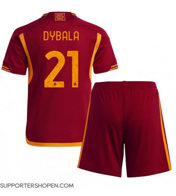AS Roma Paulo Dybala #21 Hemmatröja Barn 2023-24 Kortärmad (+ korta byxor)
